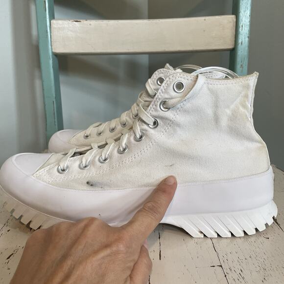 Converse All Star Lugged 2.0 Platform Shoes Womens 10.5 Mens 8.5 White A00871C - Picture 6 of 10